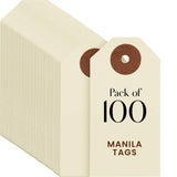 9pt Creme Manila Tag Set of 100 Size #1