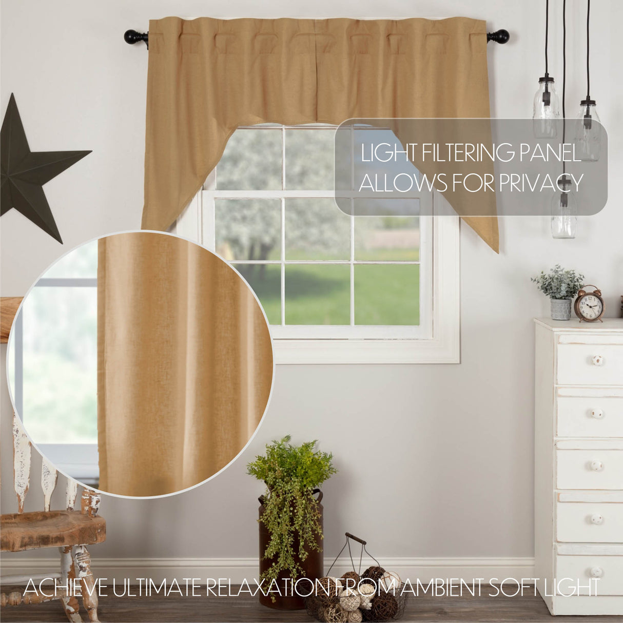 Simple Life Flax Curtain Set