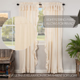 Muslin Ruffled Unbleached Natural Panel Set of 2 84x40