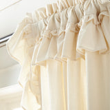 Muslin Ruffled Unbleached Natural Panel Set of 2 84x40