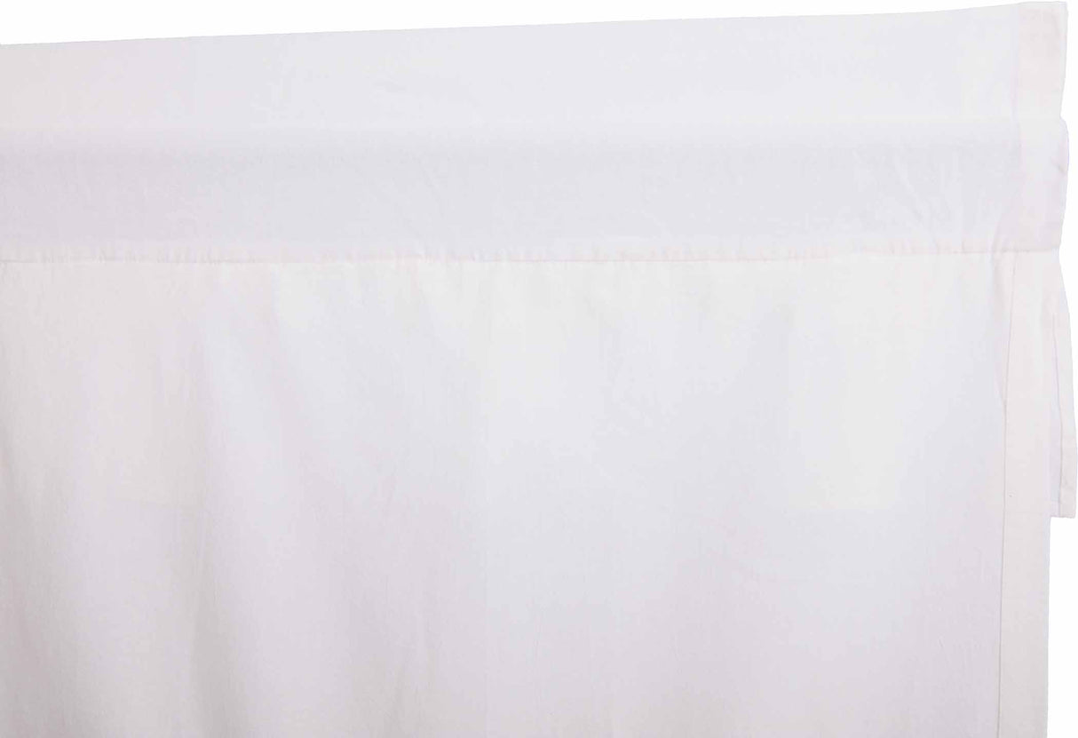 Muslin Ruffled Bleached White Prairie Short Panel Set of 2 63x36x18
