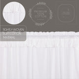 Muslin Ruffled Bleached White Prairie Short Panel Set of 2 63x36x18
