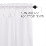 Muslin Ruffled Bleached White Prairie Short Panel Set of 2 63x36x18