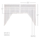 White Ruffled Sheer Petticoat Curtain Set