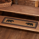 Wyatt Stenciled Bear Jute Stair Tread Rect Latex 8.5x27, Set of 7