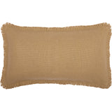 Burlap Natural King Sham w/ Fringed Ruffle 21x37, Set of 2