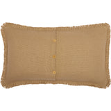 Burlap Natural King Sham w/ Fringed Ruffle 21x37, Set of 2