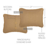 Burlap Natural Sham, Set of 2