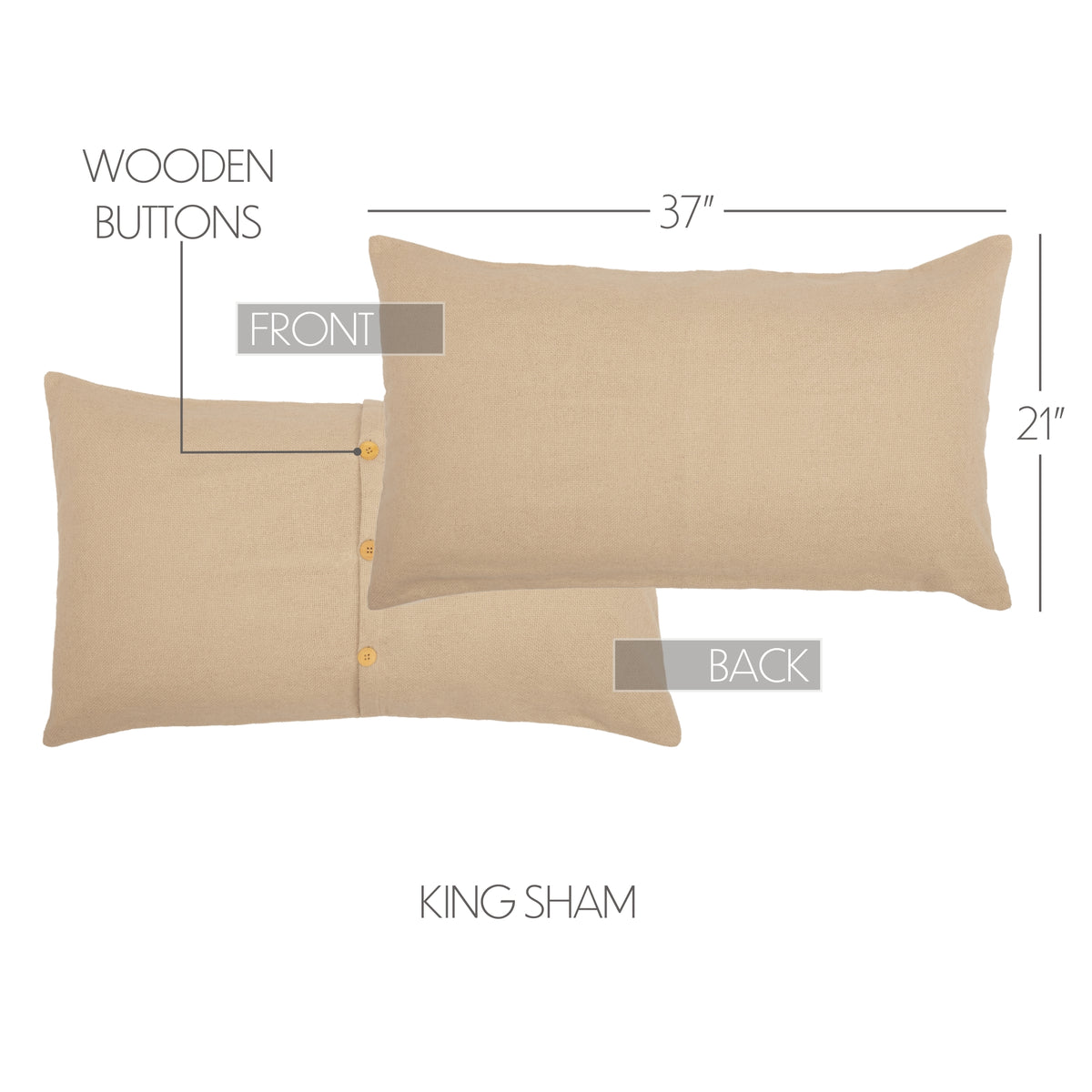 Burlap Vintage Sham, Set of 2