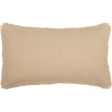 Burlap Vintage King Sham w/ Fringed Ruffle 21x37, Set of 2