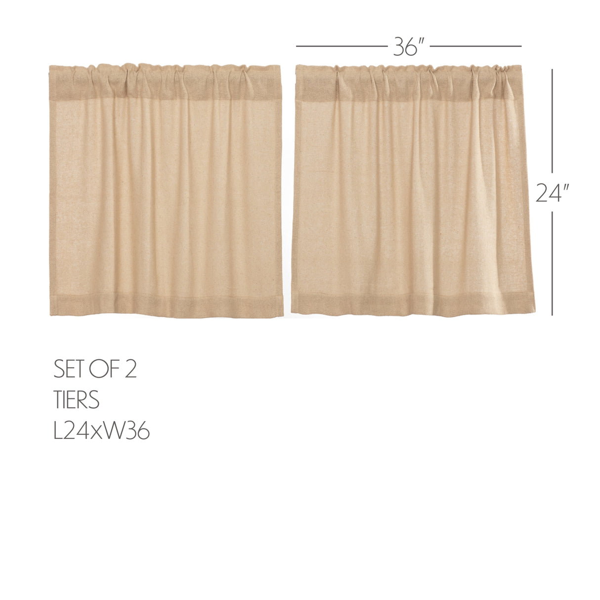 Burlap Vintage Tan Curtain Set