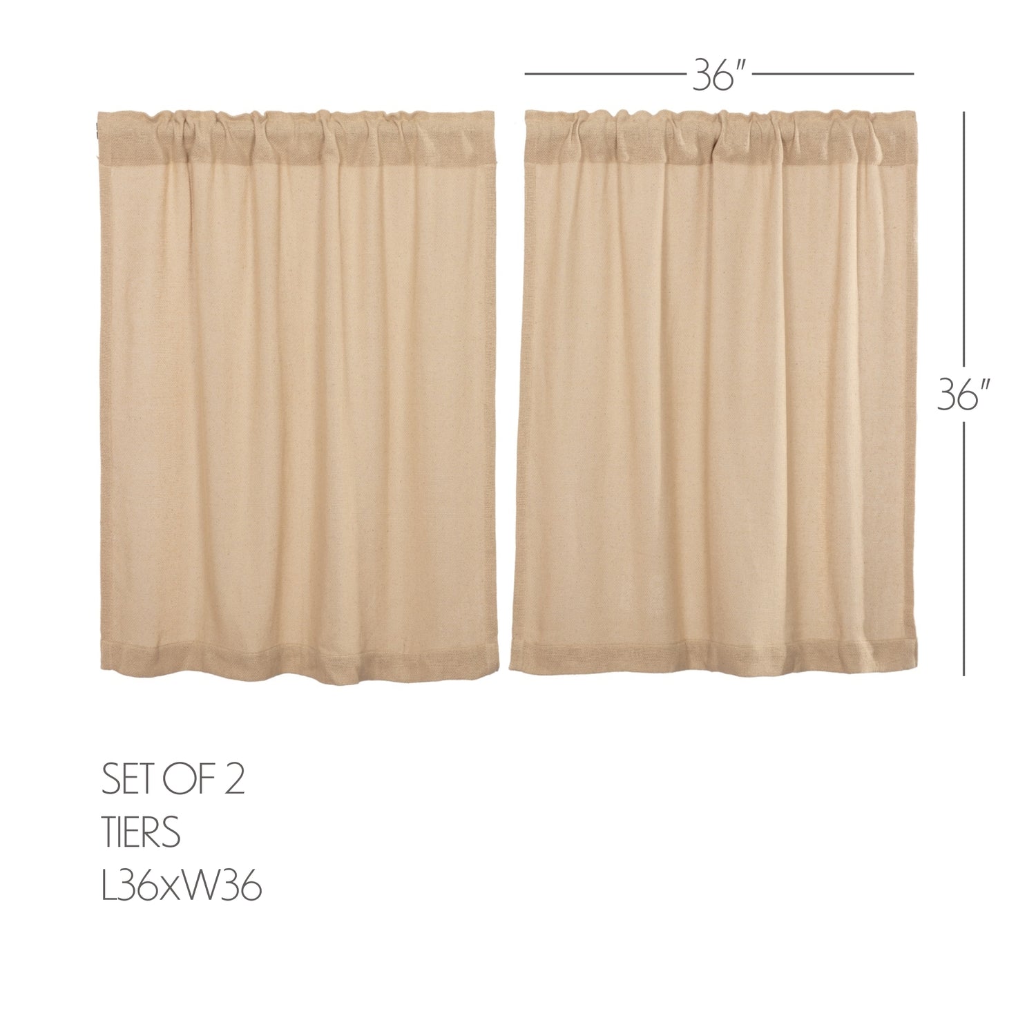 Burlap Vintage Tan Curtain Set