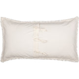 Burlap Antique White Star King Sham 21x37, Set of 2