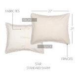 Burlap Antique White Star Sham, Set of 2