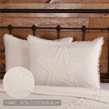 Burlap Antique White Star Standard Sham 21x27, Set of 2