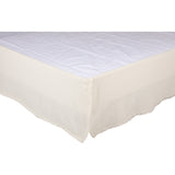 Burlap Antique White Fringed Twin Bed Skirt 39x76x16
