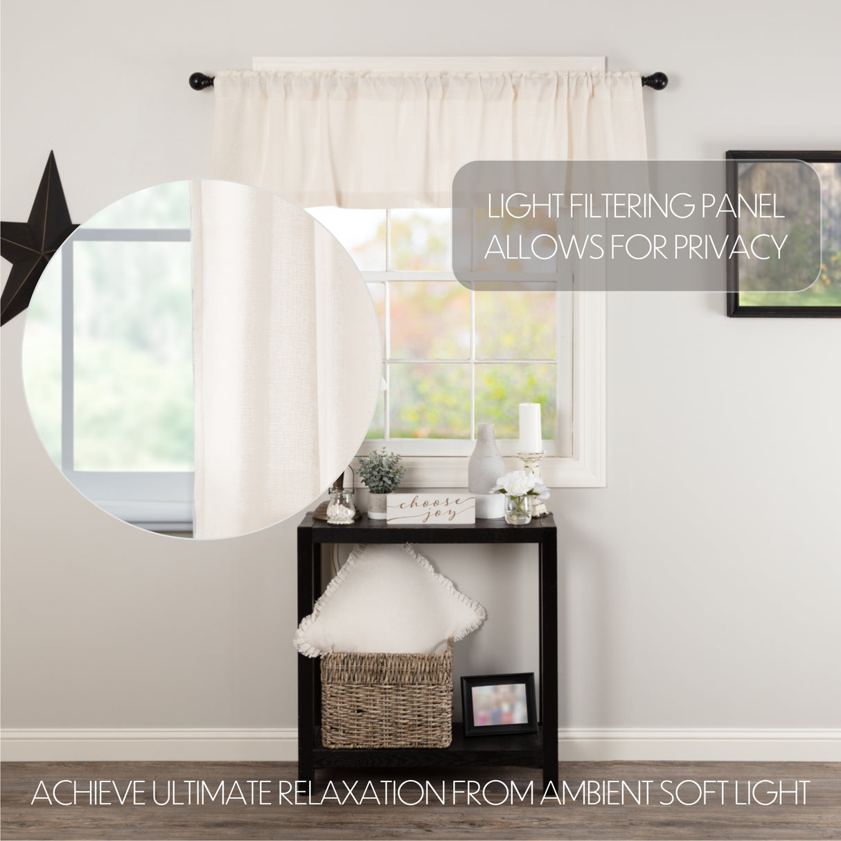 Burlap Antique Curtain Set
