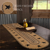 Kettle Grove Star Jute Natural 13x72 Table Runner & 6 pc 12x18 Placemat Set