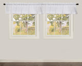White Ruffled Sheer Valance Set of 2 16x72