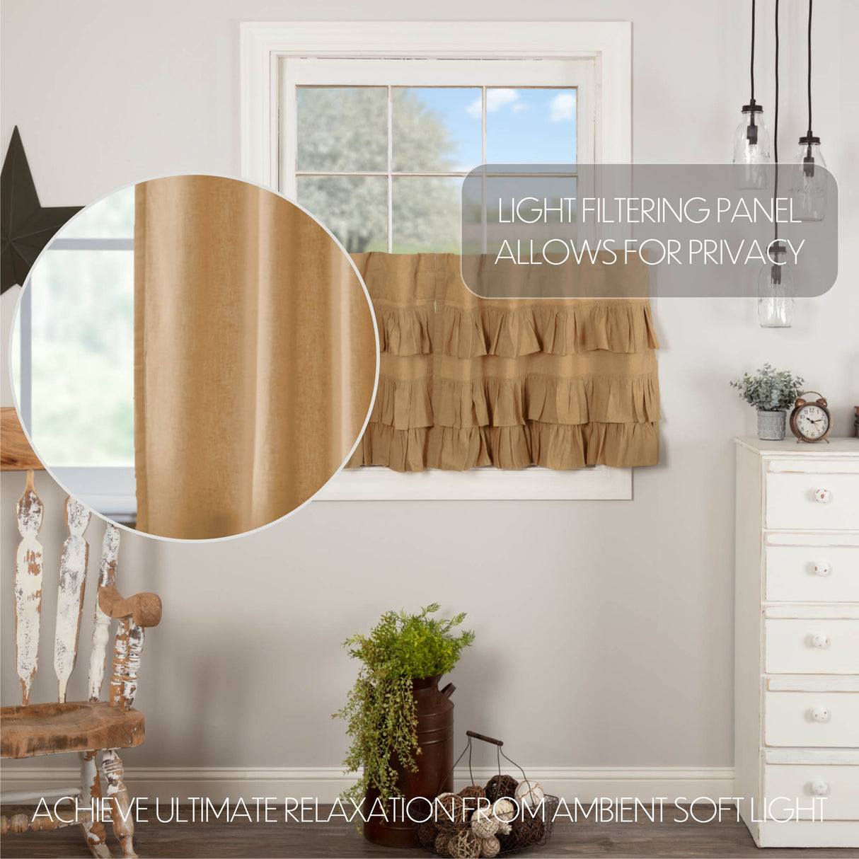 Simple Life Flax Curtain Set