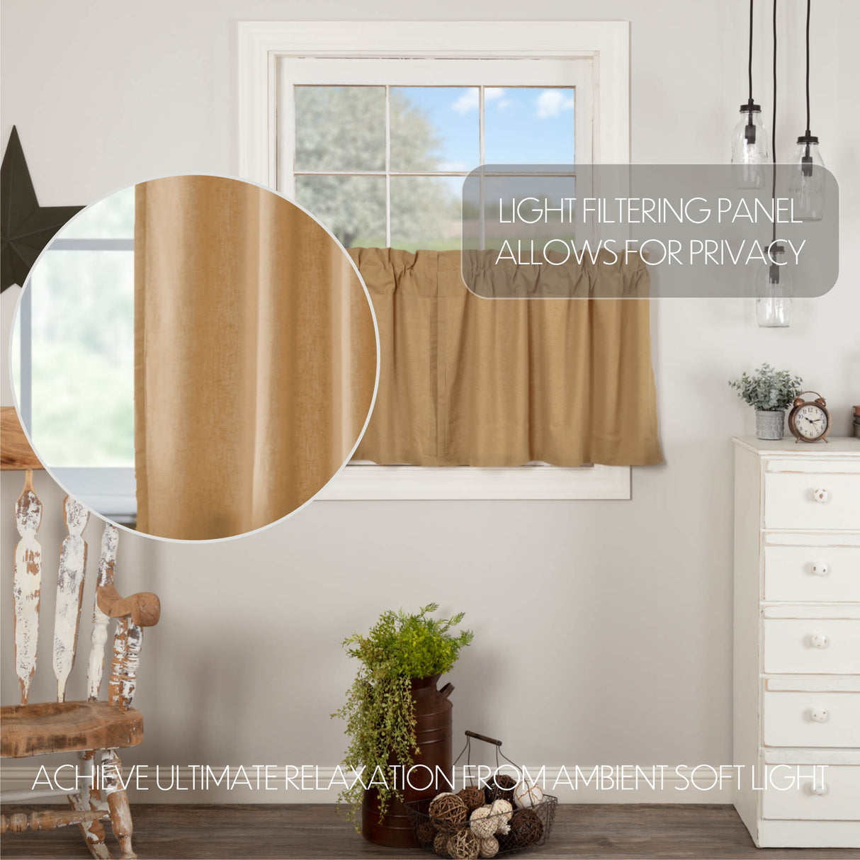 Simple Life Flax Curtain Set