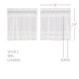 White Ruffled Sheer Petticoat Curtain Set