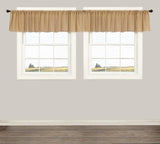 Tobacco Cloth Khaki Valance Fringed Set of 2 16x90
