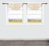 Tobacco Cloth Natural Balloon Valance Set of 2 Fringed 15x60