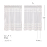 White Ruffled Sheer Petticoat Curtain Set