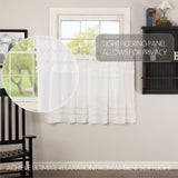 White Ruffled Sheer Petticoat Curtain Set