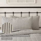 Hatteras Seersucker Blue Ticking Stripe King Sham 21x37, Set of 2