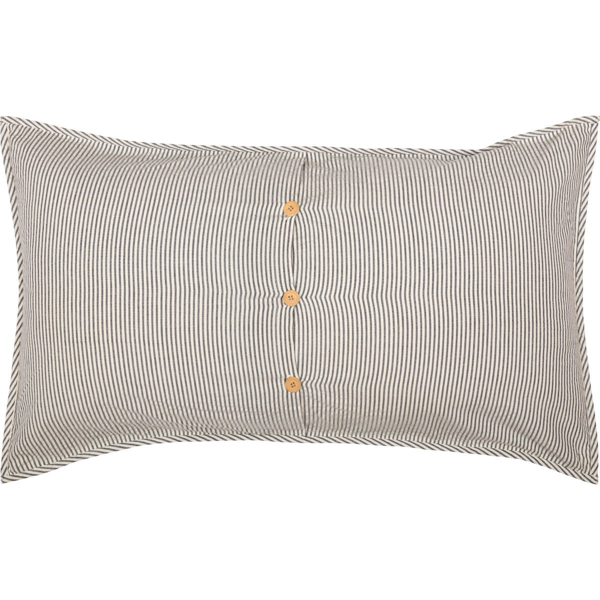 Hatteras Seersucker Blue Ticking Stripe King Sham 21x37, Set of 2