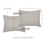 Hatteras Seersucker Blue Ticking Stripe Standard Sham 21x27, Set of 2
