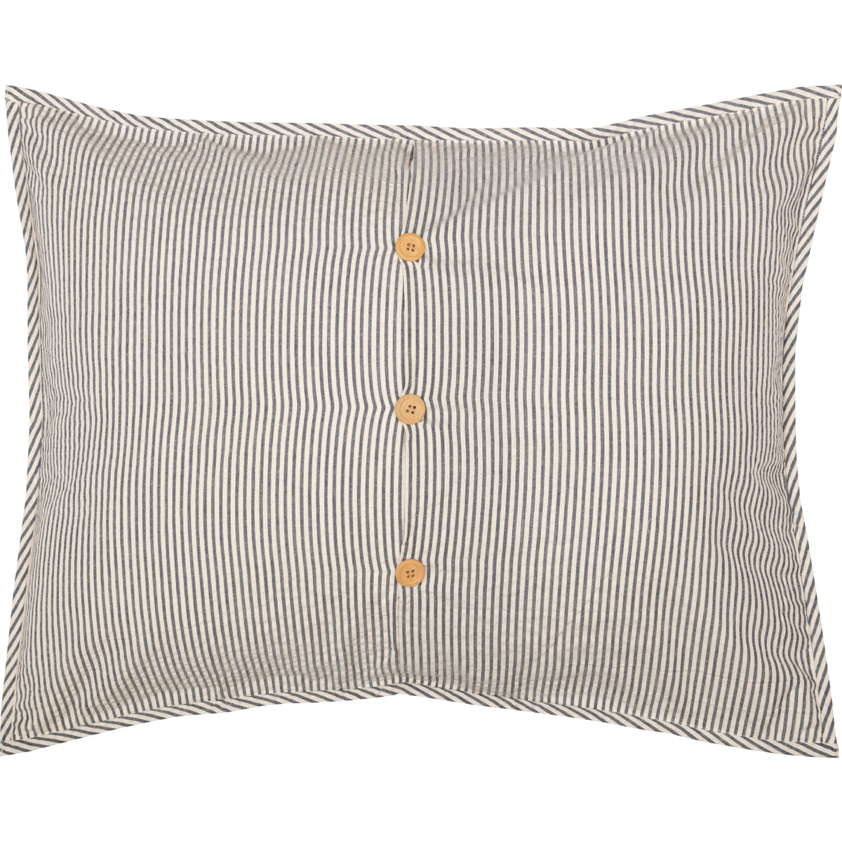 Hatteras Seersucker Blue Ticking Stripe Standard Sham 21x27, Set of 2