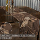 Farmhouse Star Charcoal Black 13x72 Table Runner & 6 pc 12x18 Placemat Set