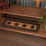 Farmhouse Jute Stair Tread Stencil Stars Rect Latex 8.5x27, Set of 7