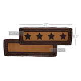 Farmhouse Jute Stair Tread Stencil Stars Rect Latex 8.5x27, Set of 7