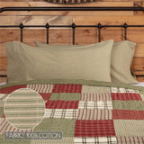 Prairie Winds Green Ticking Stripe Pillow Case Set of 2