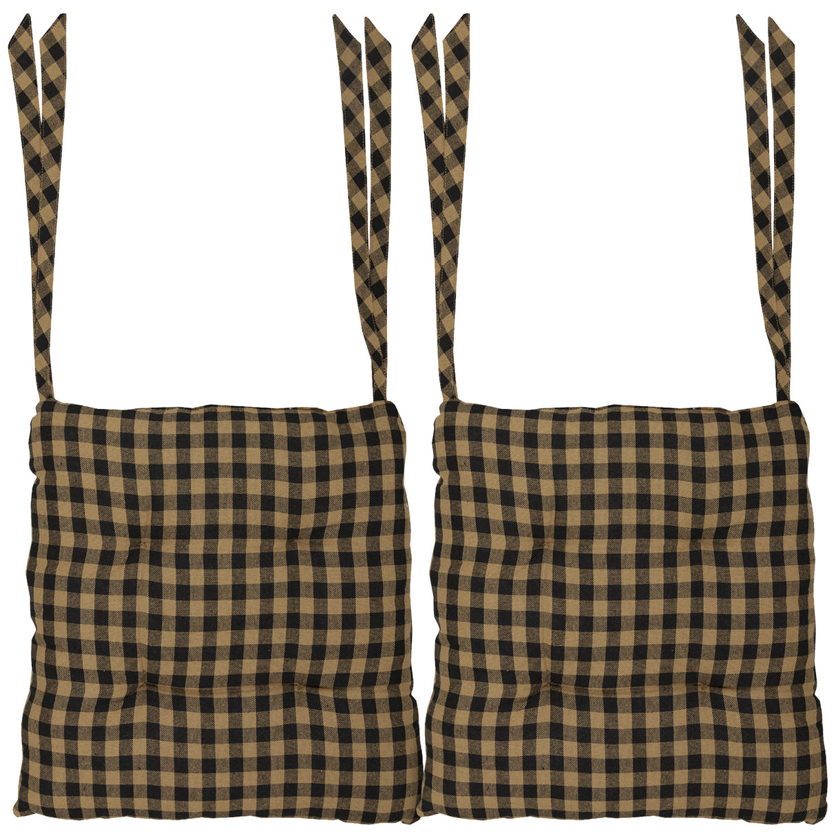 Black Check 15 Inch Chair Pad
