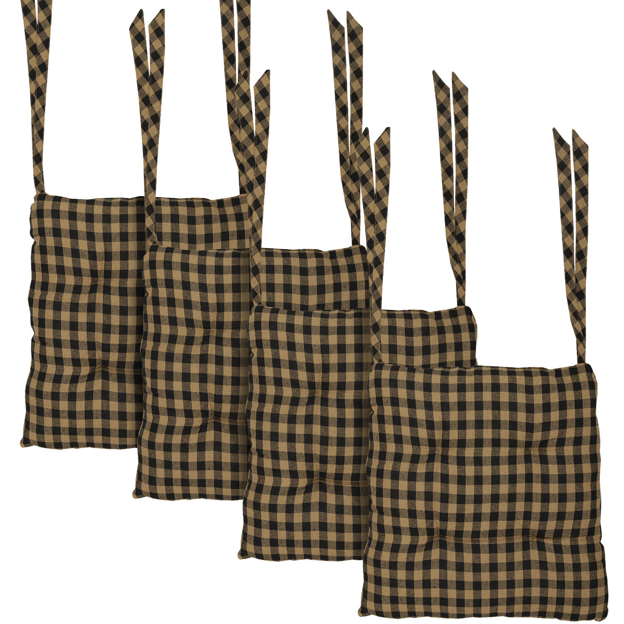 Black Check 15 Inch Chair Pad