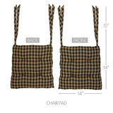 Black Check 15 Inch Chair Pad