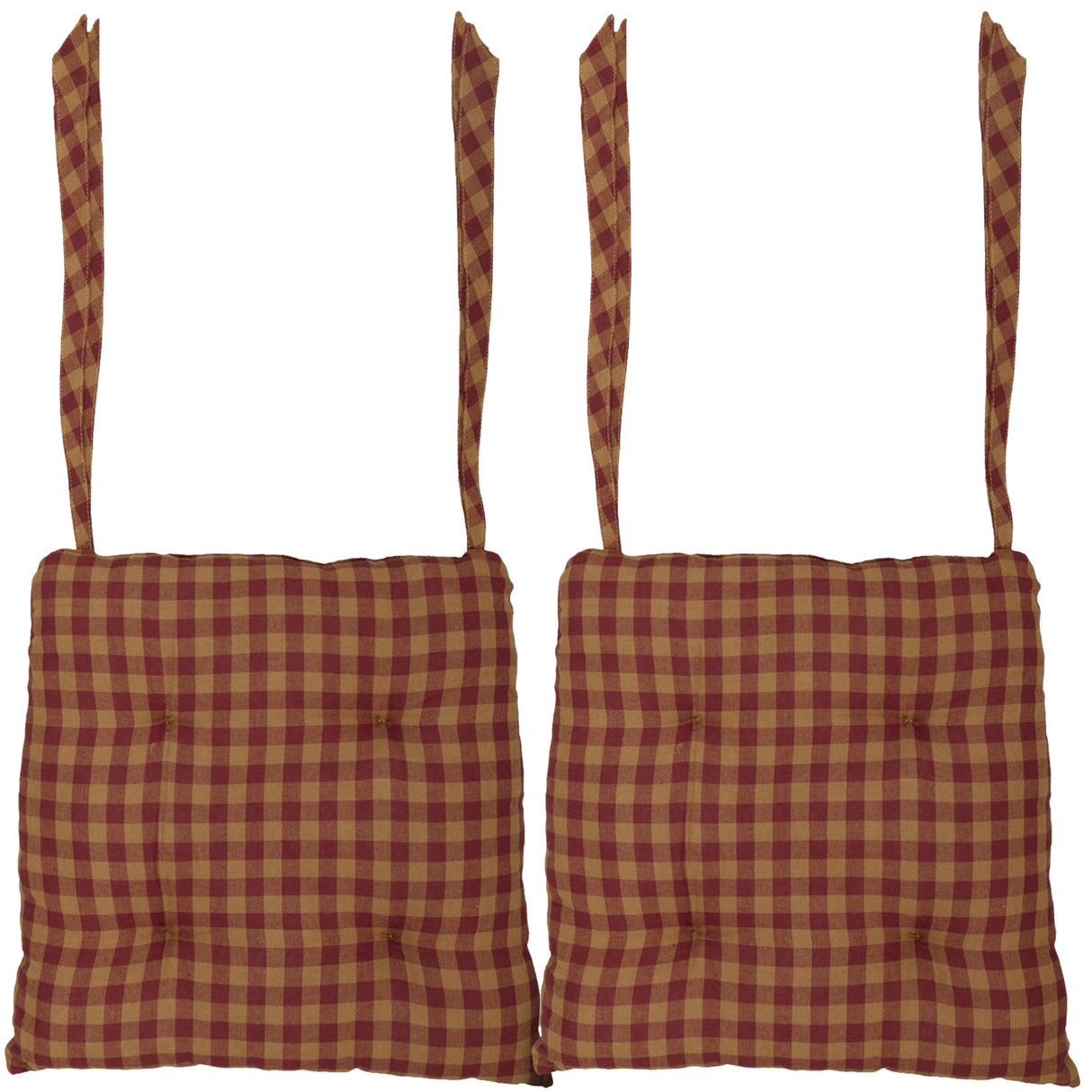 Burgundy Check 14 Inch Chair Pad