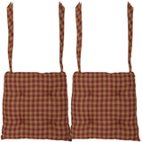 Burgundy Check 14 Inch Chair Pad