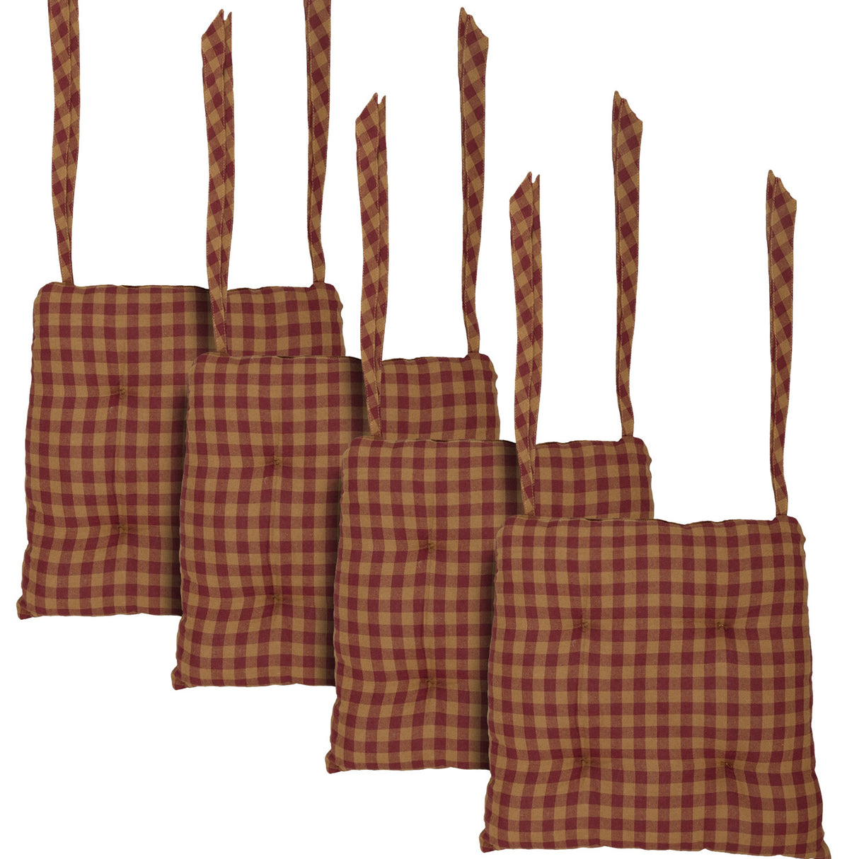 Burgundy Check 14 Inch Chair Pad