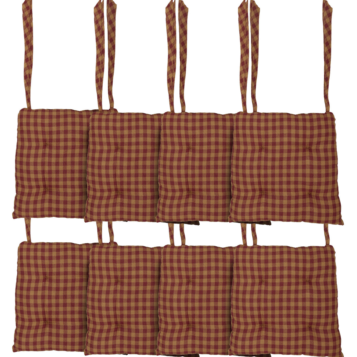 Burgundy Check 14 Inch Chair Pad
