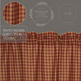 Burgundy Check Curtain Set