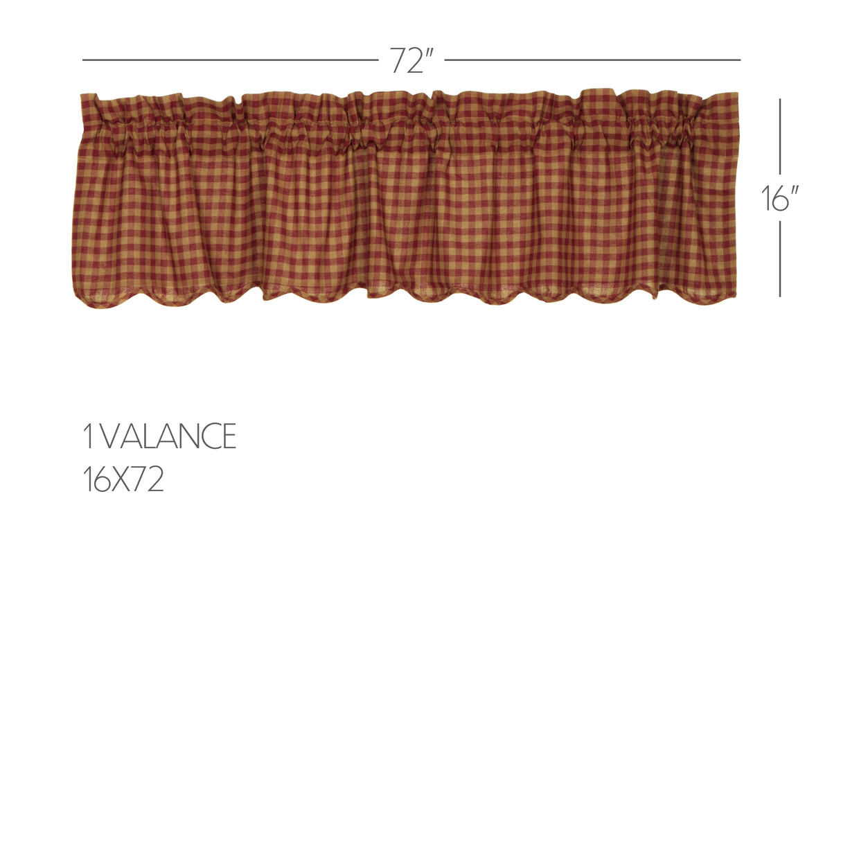 Burgundy Check Curtain Set