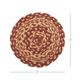Burgundy Tan Jute Trivet 8, Set of 3