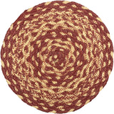 Burgundy Tan Jute Trivet 8, Set of 3