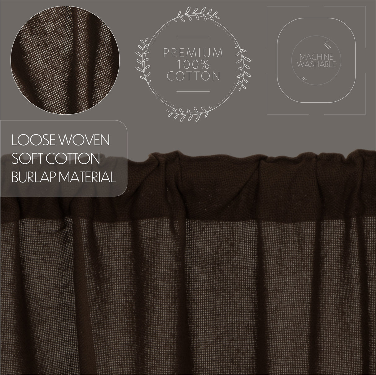 Burlap Antique Curtain Set
